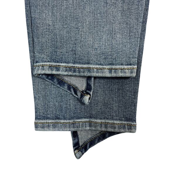 7 For All Mankind Ankle Skinny Jeans Size 26" Blue Asymmetric Hem Stretch Denim - Picture 7 of 12